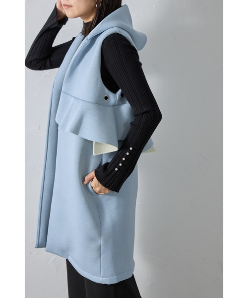 ボンディングアシメフリルロングベスト（ベスト）｜each（イーチ）の