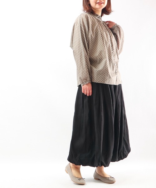 ubasoku（ウバソク）の「【ubasoku】リネン無地裏付バルーンパンツ（その他パンツ・レディース・ブラック・FREE）」の10枚目の写真