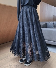 レースフレアロングスカート