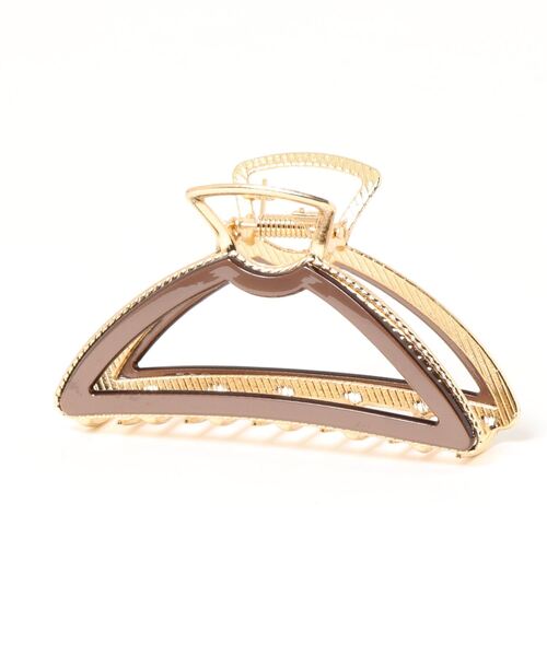 ACCOMMODE（アコモデ）の「バンスクリップハーフサークルカラーエポ（バレッタ/ヘアクリップ・レディース・ベージュ/ブラウン/アイボリー・FREE）」の3枚目の写真