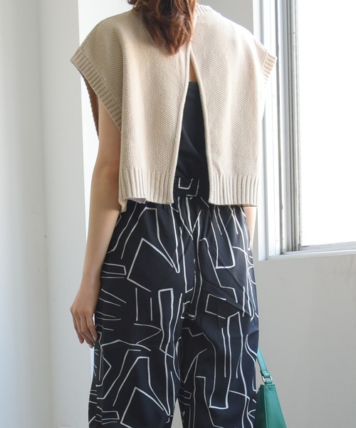 sango（sango）の「バルキー鹿の子編ショートベスト（ベスト・レディース・グリーン/アイボリー/ライトベージュ・FREE）」の8枚目の写真