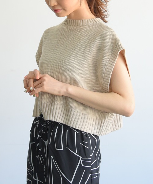sango（sango）の「バルキー鹿の子編ショートベスト（ベスト・レディース・グリーン/アイボリー/ライトベージュ・FREE）」の12枚目の写真