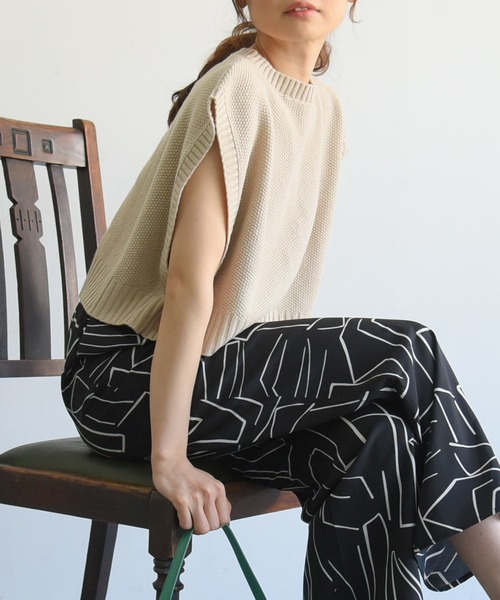 sango（sango）の「バルキー鹿の子編ショートベスト（ベスト・レディース・グリーン/アイボリー/ライトベージュ・FREE）」の17枚目の写真