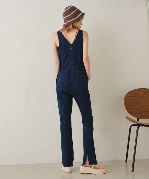 Kastane（カスタネ）の「【カタログ掲載アイテム】イージースリムサロペット（サロペット/オーバーオール・レディース・インディゴブルー/ホワイト/ブラック・1/2）」の19枚目の写真