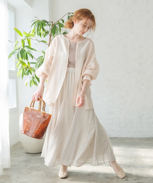 Crisp（クリスプ）の「フラワーシフォンフレアスカート（スカート・レディース・イエロー/ミント・FREE）」の4枚目の写真