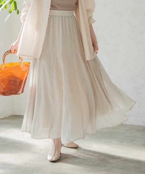 Crisp（クリスプ）の「フラワーシフォンフレアスカート（スカート・レディース・イエロー/ミント・FREE）」の6枚目の写真