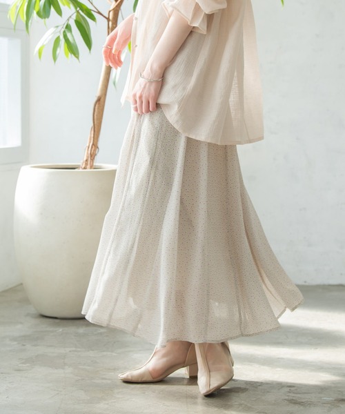 Crisp（クリスプ）の「フラワーシフォンフレアスカート（スカート・レディース・イエロー/ミント・FREE）」の7枚目の写真