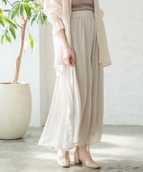 Crisp（クリスプ）の「フラワーシフォンフレアスカート（スカート・レディース・イエロー/ミント・FREE）」の5枚目の写真