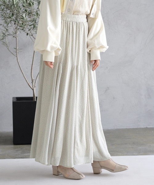 Crisp（クリスプ）の「フラワーシフォンフレアスカート（スカート・レディース・イエロー/ミント・FREE）」の13枚目の写真