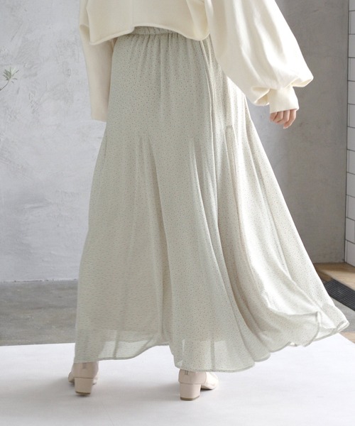 Crisp（クリスプ）の「フラワーシフォンフレアスカート（スカート・レディース・イエロー/ミント・FREE）」の14枚目の写真