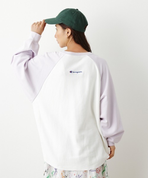 RODEO CROWNS WIDE BOWL（ロデオクラウンズワイドボウル）の「Championボリュームスリーブスウェットトップス（スウェット・レディース・パープル系その他/ホワイト系その他/グリーン系その他/ブルー系その他3・FREE）」の11枚目の写真
