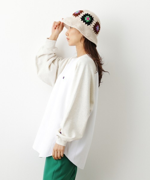 RODEO CROWNS WIDE BOWL（ロデオクラウンズワイドボウル）の「Championボリュームスリーブスウェットトップス（スウェット・レディース・パープル系その他/ホワイト系その他/グリーン系その他/ブルー系その他3・FREE）」の15枚目の写真