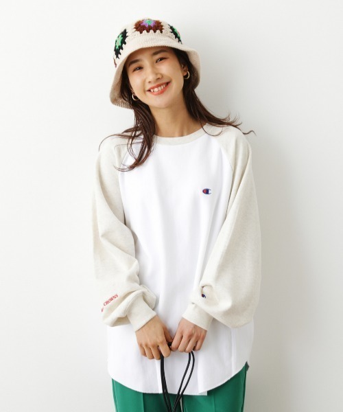 RODEO CROWNS WIDE BOWL（ロデオクラウンズワイドボウル）の「Championボリュームスリーブスウェットトップス（スウェット・レディース・パープル系その他/ホワイト系その他/グリーン系その他/ブルー系その他3・FREE）」の5枚目の写真