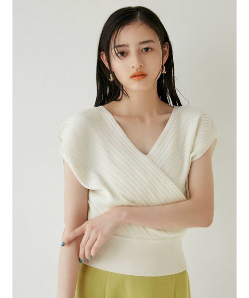 MURUA（ムルーア）の「コンパクトカシュクールニット（ニット/セーター・レディース・アイボリー/ブラック/グリーン/ベージュ・FREE）」の12枚目の写真