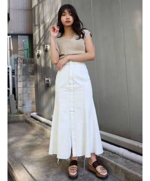 MURUA（ムルーア）の「コンパクトカシュクールニット（ニット/セーター・レディース・アイボリー/ブラック/グリーン/ベージュ・FREE）」の18枚目の写真