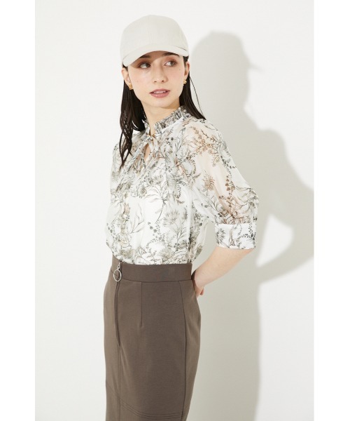 rienda（リエンダ）の「フリルネックパフスリーブブラウス（シャツ/ブラウス・レディース・ライトピンク/ブルー/ホワイト系その他/ブラック系その他・FREE）」の16枚目の写真