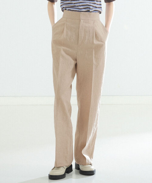 Demi-Luxe BEAMS(デミルクス ビームス)の「Demi-Luxe BEAMS / リネン ワイドパンツ(その他パンツ・レディース・ブラック/ナチュラル・38/36/34)」の3枚目の写真