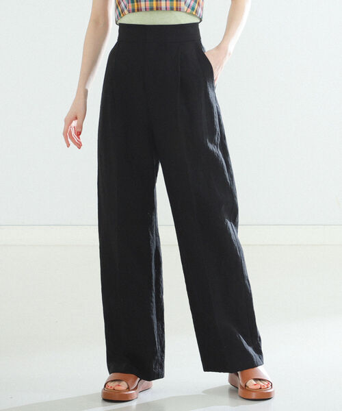 Demi-Luxe BEAMS(デミルクス ビームス)の「Demi-Luxe BEAMS / リネン ワイドパンツ(その他パンツ・レディース・ブラック/ナチュラル・38/36/34)」の9枚目の写真