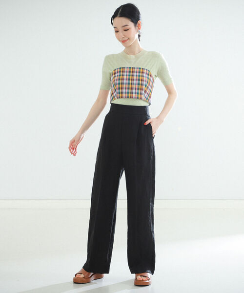 Demi-Luxe BEAMS(デミルクス ビームス)の「Demi-Luxe BEAMS / リネン ワイドパンツ(その他パンツ・レディース・ブラック/ナチュラル・38/36/34)」の11枚目の写真