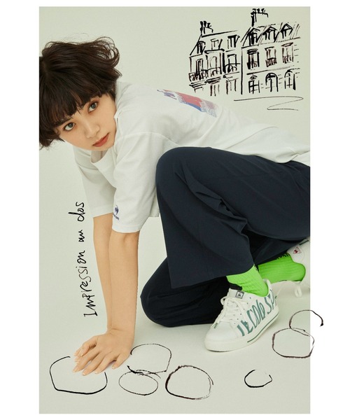 le coq sportif(ルコックスポルティフ)の「【池田エライザコラボ】ソックス メンズ レディース ユニセックス アクセサリー 小物 ソックス 靴下 スポーツウェア(ソックス/靴下・レディース・ホワイト/イエロー・25-27/22-24)」の2枚目の写真