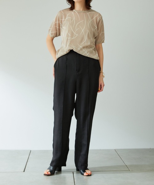 COLLAGE GALLARDAGALANTE（コラージュガリャルダガランテ）の「しとやかなこなれ感/シアーパンツ/手洗い可（その他パンツ・レディース・ブラック/ピンク・FREE）」の3枚目の写真