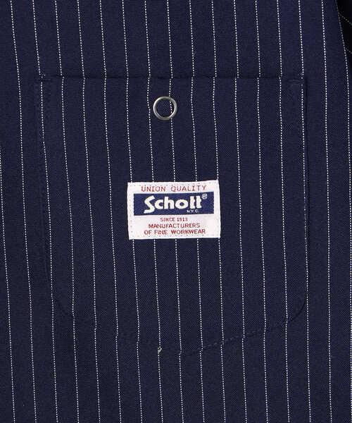 schott（ショット）の「Schott/ショット/STRIPE WORK SHIRT/ストライプ ワークシャツ（シャツ/ブラウス・メンズ・カーキ/ネイビー/ブラック/ホワイト/ベージュ・X-LARGE/LARGE/MEDIUM/XX-LARGE/L/2XL）」の7枚目の写真