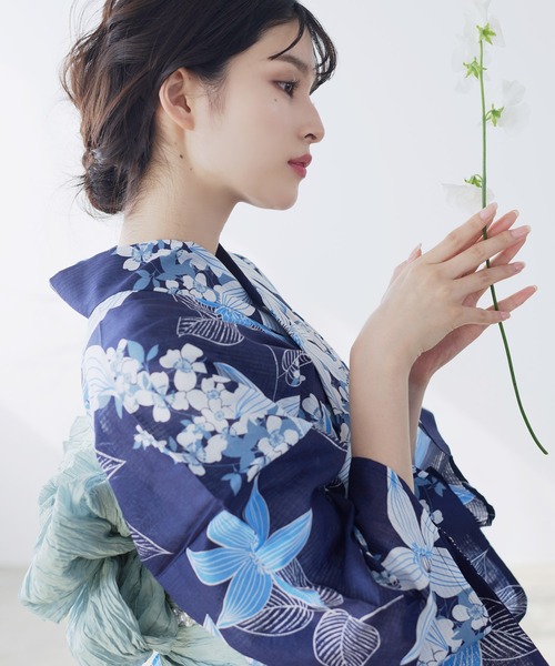 Dita はんなり紫陽花 1人で着られる浴衣5点セット 和歌山染工日本染め 1人で着られる浴衣5点セット 和歌山染工日本染め（ゆかた・しわ