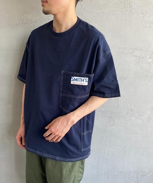 SMITH'S（スミス）の「[SMITH'S/スミス] 別注 ペインターポケットＴシャツ（Tシャツ/カットソー・レディース・グレー/ブルー/ホワイト/ネイビー・S/M/L）」の21枚目の写真