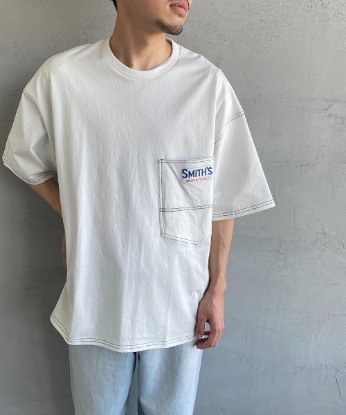 SMITH'S（スミス）の「[SMITH'S/スミス] 別注 ペインターポケットＴシャツ（Tシャツ/カットソー・レディース・グレー/ブルー/ホワイト/ネイビー・S/M/L）」の19枚目の写真
