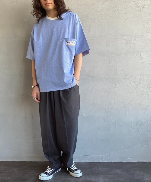 SMITH'S（スミス）の「[SMITH'S/スミス] 別注 ペインターポケットＴシャツ（Tシャツ/カットソー・レディース・グレー/ブルー/ホワイト/ネイビー・S/M/L）」の13枚目の写真