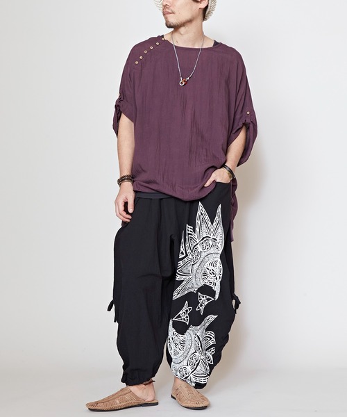 チャイハネ（チャイハネ）の「【チャイハネ】スキナド変形MEN'Sワイドパンツ（その他パンツ・メンズ・ブラック/ベージュ/ブラウン/グレー/ブルー系その他/オレンジ系その他/ホワイト/カーキ/グレー系その他/マスタード/ネイビー/オフホワイト/グリーン系その他・FREE）」の22枚目の写真