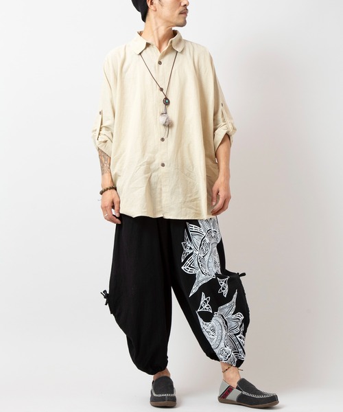 チャイハネ（チャイハネ）の「【チャイハネ】スキナド変形MEN'Sワイドパンツ（その他パンツ・メンズ・ブラック/ベージュ/ブラウン/グレー/ブルー系その他/オレンジ系その他/ホワイト/カーキ/グレー系その他/マスタード/ネイビー/オフホワイト/グリーン系その他・FREE）」の21枚目の写真