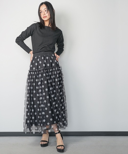 mili an deni（ミリアンデニ）の「バックパールリブカットソートップス（Tシャツ/カットソー・レディース・ブラック/ネイビー/オフホワイト/ダークブルー・M/L）」の10枚目の写真