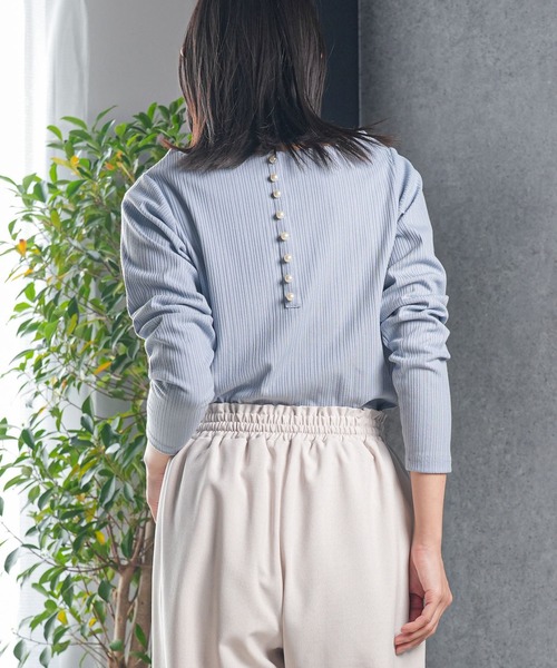 mili an deni（ミリアンデニ）の「バックパールリブカットソートップス（Tシャツ/カットソー・レディース・ブラック/ネイビー/オフホワイト/ダークブルー・M/L）」の15枚目の写真