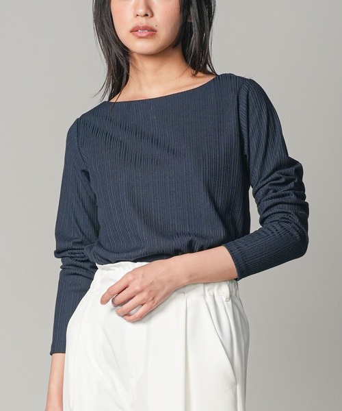 mili an deni（ミリアンデニ）の「バックパールリブカットソートップス（Tシャツ/カットソー・レディース・ブラック/ネイビー/オフホワイト/ダークブルー・M/L）」の20枚目の写真