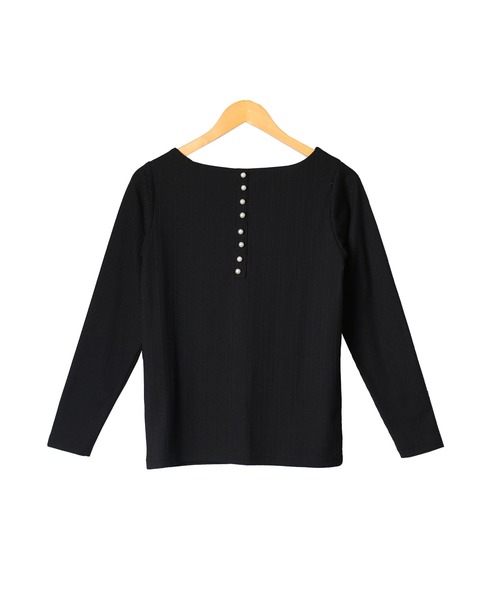 mili an deni（ミリアンデニ）の「バックパールリブカットソートップス（Tシャツ/カットソー・レディース・ブラック/ネイビー/オフホワイト/ダークブルー・M/L）」の21枚目の写真
