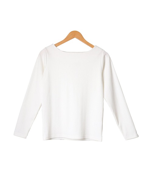 mili an deni（ミリアンデニ）の「バックパールリブカットソートップス（Tシャツ/カットソー・レディース・ブラック/ネイビー/オフホワイト/ダークブルー・M/L）」の22枚目の写真
