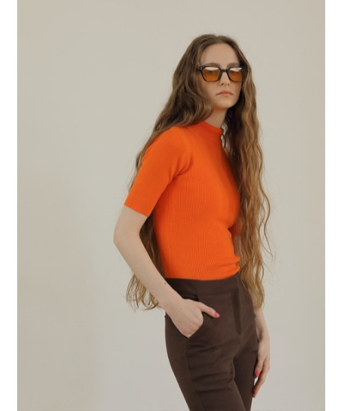 AMAIL（アマイル）の「Fashionable half tops（Tシャツ/カットソー・レディース・ピンク/オレンジ/ホワイト×ブラック/ブルー・FREE）」の12枚目の写真