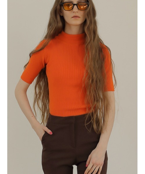 AMAIL（アマイル）の「Fashionable half tops（Tシャツ/カットソー・レディース・ピンク/オレンジ/ホワイト×ブラック/ブルー・FREE）」の16枚目の写真