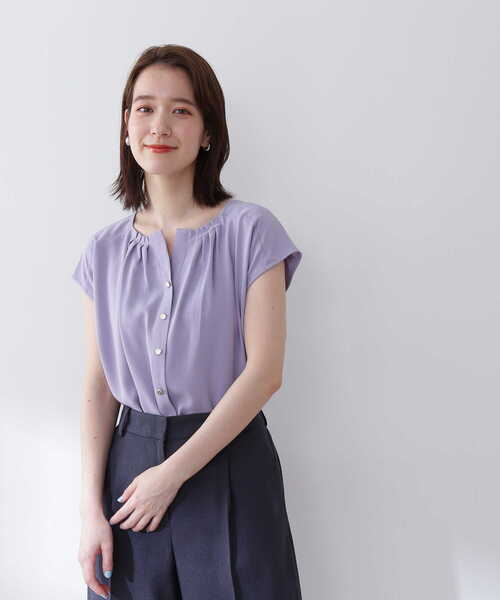 N.(Natural Beauty Basic)新品タグ付き スキッパーブラウス N. Natural Beauty Basic*｜スキッパーリボンタイブラウス