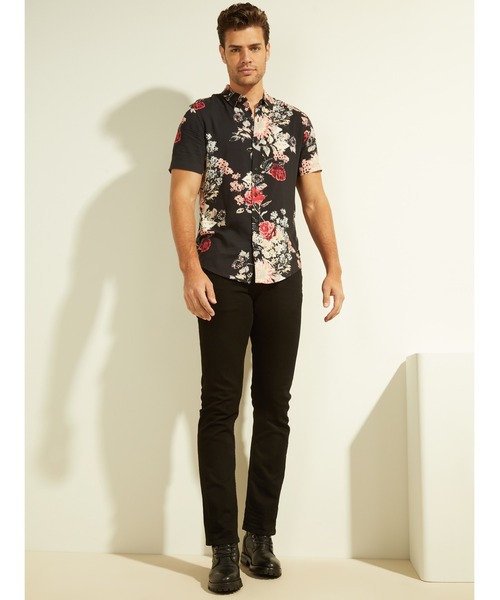 Guess（ゲス）の「Eco Grand Floral Shirt（シャツ/ブラウス・メンズ・ブラック・LARGE/MEDIUM/X-LARGE/SMALL）」の4枚目の写真