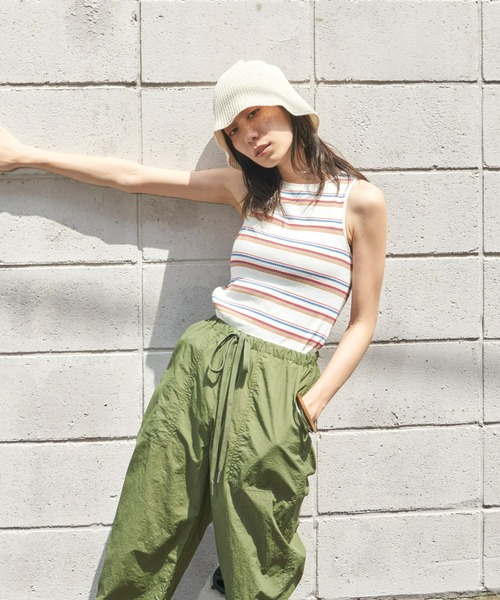 Auntie Rosa Holiday(アンティローザホリデー)の「マルチボーダーカップ付きアメスリタンク(タンクトップ・レディース・オフホワイト/ブルー・FREE)」の20枚目の写真