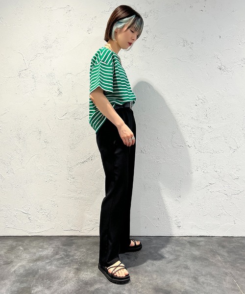 apres jour mignon（アプレジュールミニョン）の「ボーダー半袖トップス【ZOZOTOWN限定アイテム】（Tシャツ/カットソー・レディース・オレンジ系その他/グリーン系その他/オフホワイト/イエロー系その他・フリー/X-LARGE）」の15枚目の写真