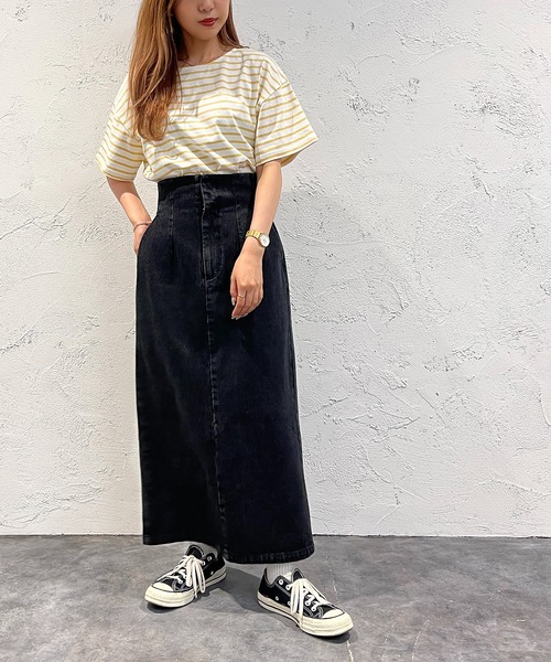 apres jour mignon（アプレジュールミニョン）の「ボーダー半袖トップス【ZOZOTOWN限定アイテム】（Tシャツ/カットソー・レディース・オレンジ系その他/グリーン系その他/オフホワイト/イエロー系その他・フリー/X-LARGE）」の20枚目の写真