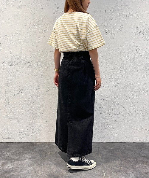 apres jour mignon（アプレジュールミニョン）の「ボーダー半袖トップス【ZOZOTOWN限定アイテム】（Tシャツ/カットソー・レディース・オレンジ系その他/グリーン系その他/オフホワイト/イエロー系その他・フリー/X-LARGE）」の21枚目の写真