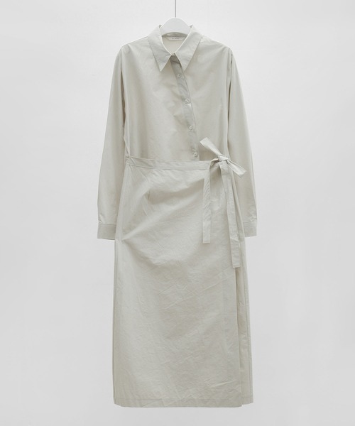 MUYMONA(ムイモナ)の「【MUYMONA】【2022SS】Wrap detail cotton shirt onepiece mmw22s031(ワンピース・レディース・ネイビー/ライトグリーン・FREE)」の11枚目の写真