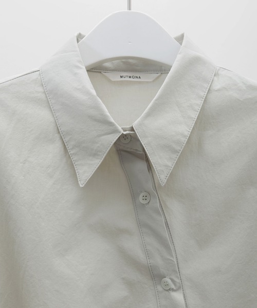 MUYMONA(ムイモナ)の「【MUYMONA】【2022SS】Wrap detail cotton shirt onepiece mmw22s031(ワンピース・レディース・ネイビー/ライトグリーン・FREE)」の13枚目の写真