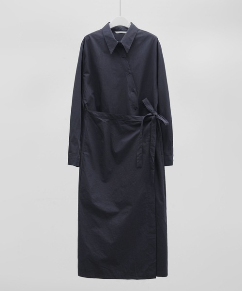 MUYMONA(ムイモナ)の「【MUYMONA】【2022SS】Wrap detail cotton shirt onepiece mmw22s031(ワンピース・レディース・ネイビー/ライトグリーン・FREE)」の10枚目の写真