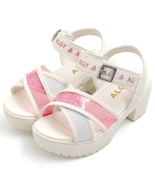 algy（アルジー）の「クリアーロゴバンドサンダル（サンダル・キッズ・ブラック/オフホワイト/ピンク/オレンジ/グリーン・23/24/22/20/21）」の4枚目の写真