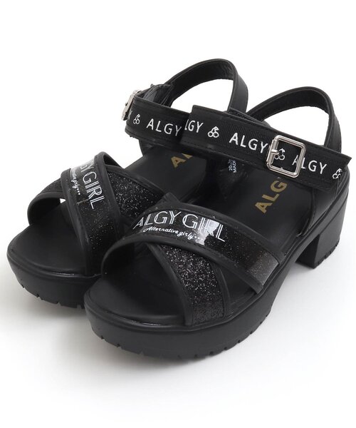 algy（アルジー）の「クリアーロゴバンドサンダル（サンダル・キッズ・ブラック/オフホワイト/ピンク/オレンジ/グリーン・23/24/22/20/21）」の3枚目の写真